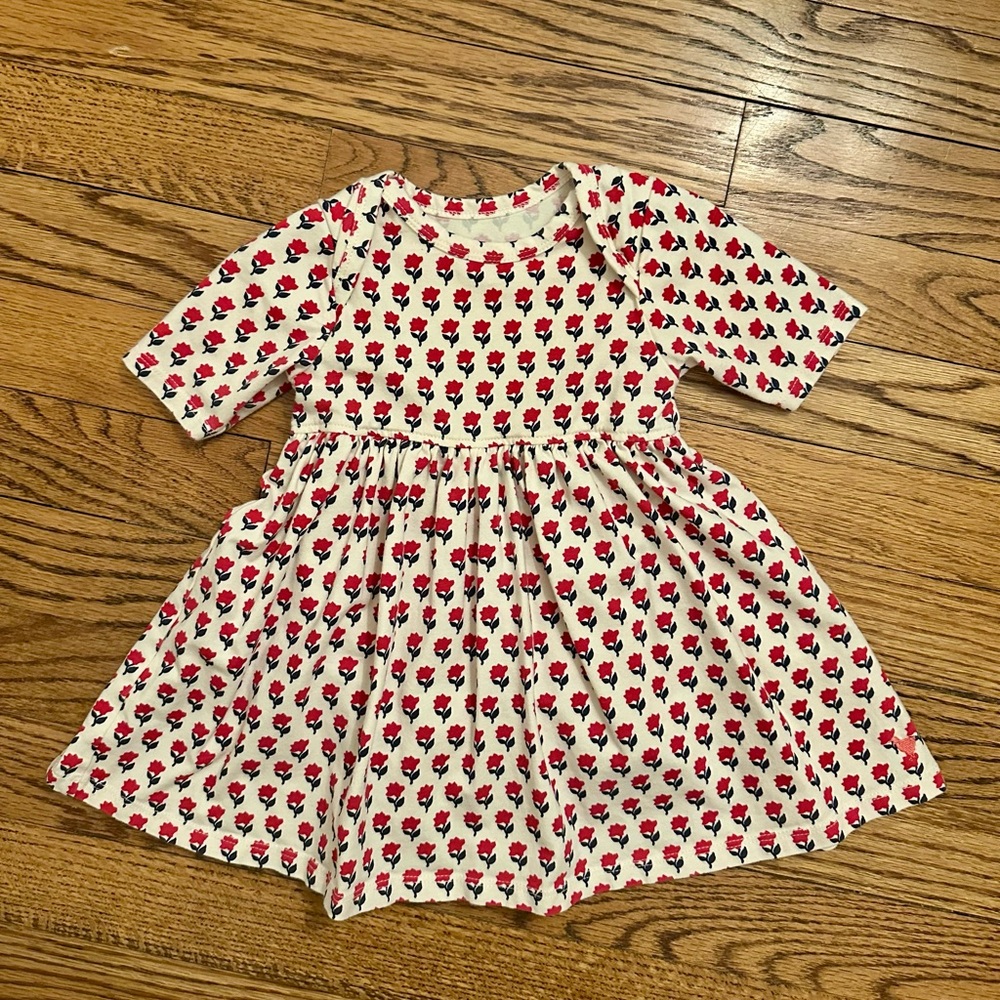 Pink Chicken Baby Girls Block Print Floral Dress Tiny, 3-6 months